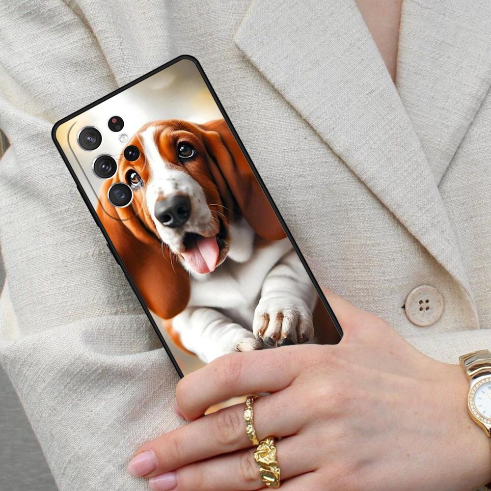 Cute Basset Hound Puppy Dog Cell Phone Case for Samsung Galaxy S26 Ultra S25 S24 S23 S22 S21 S20 Note10 Cover