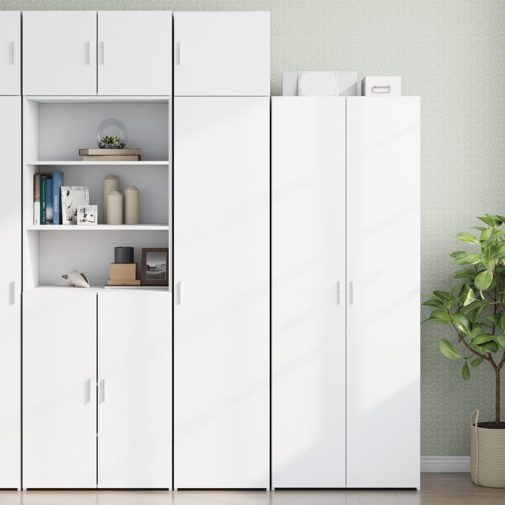 Narrow Tall Cabinet White 45 x 42.5 x 225 cm Engineered Wood