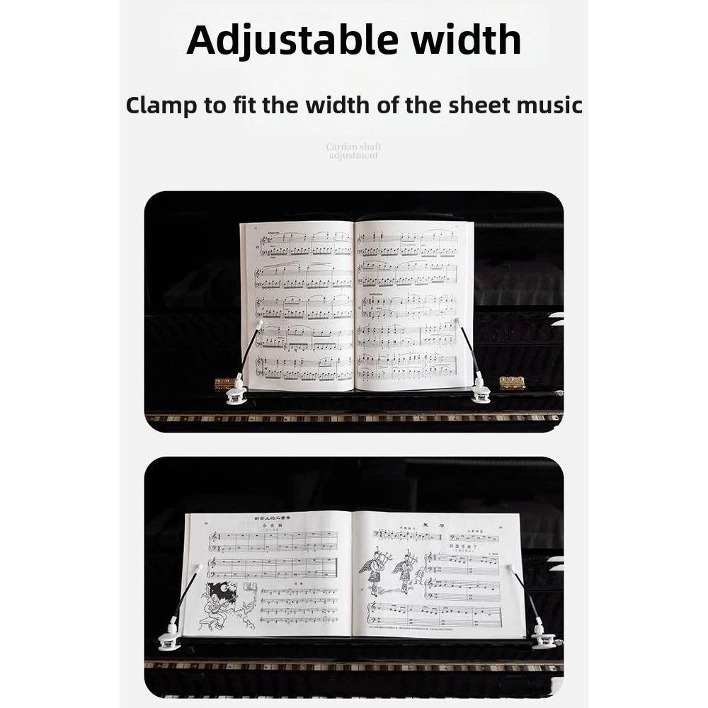 1Pair Adjustable Piano Page Holder Portable Piano Score Holder Music Stand Clip for Sheet Music