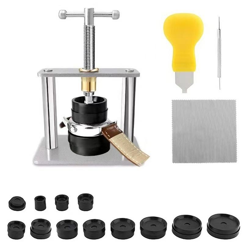 Watch Press Tool Set Simple Spiraling Watch Case Press Machine Back Case Closer Easy Operation for DIY Hobbyists Repair