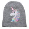 Childrens Girls Reversible Unicorn Sequins Beanie Hat