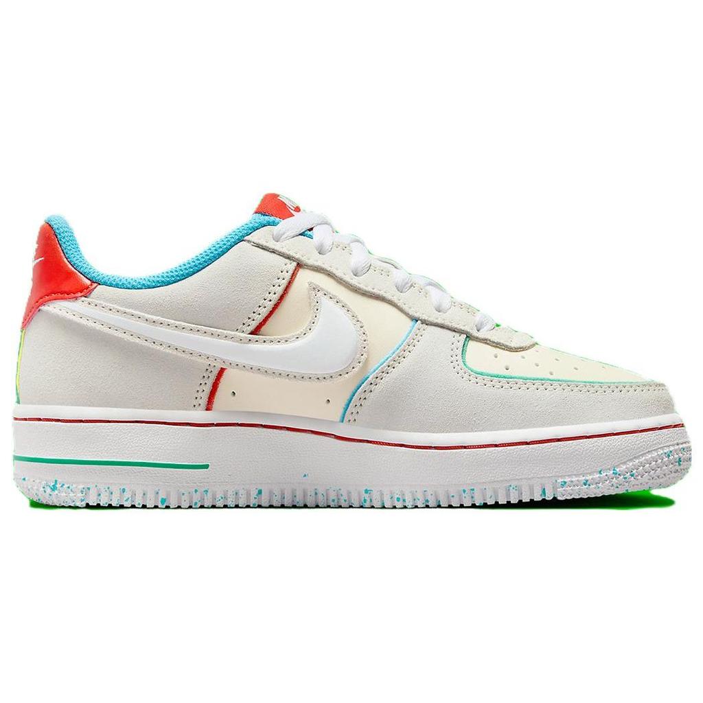Nike Детские кроссовки Air Force 1 LV8 GS Holiday Cookies кремовые, цвета слоновой кости, пикантно-красные FQ8350-110