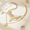 Панк многослойная подвеска в виде сердца, ретро ожерелье, нишевое высококлассное рельефное ожерелье, женские украшения
