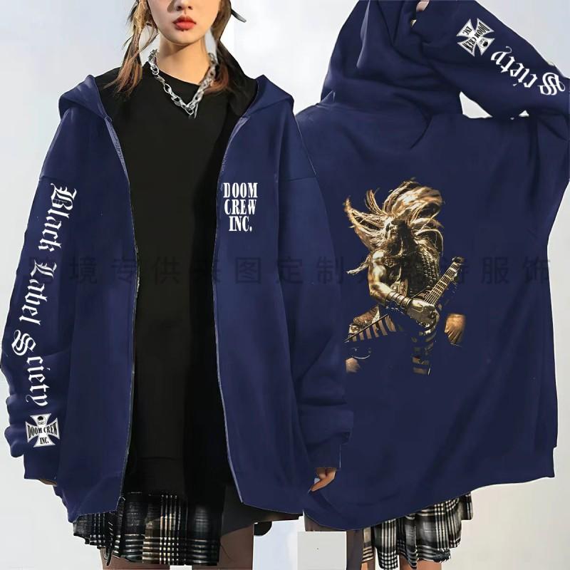 Black Label Society Skull Graphic Hoodie Vintage Loose Fit Pullover Sweatshirt Teens