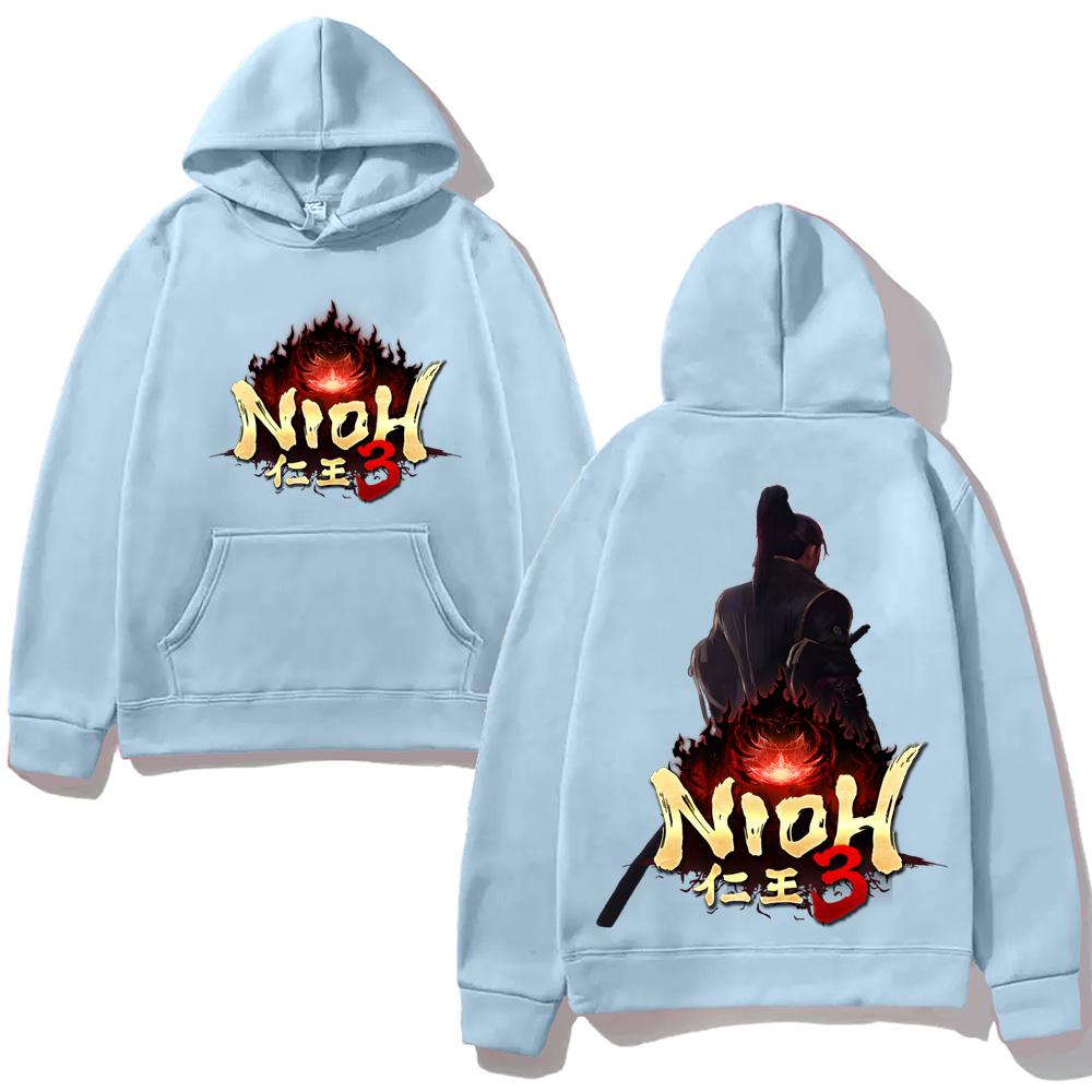2026 GAME Nioh 3 Hoodie Action Role Playing Game Print Sweatshirt with Pocket Fleece Clothes Anime Retro Pullovers