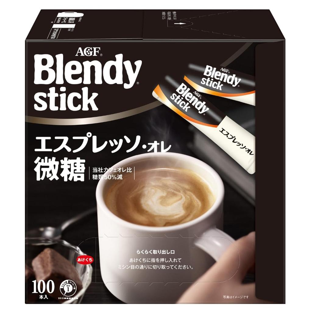 AGF Blendy Stick Espresso Au Lait Lightly Sweetened, 100 Sticks [Stick Coffee] [Lightly Sweetened]