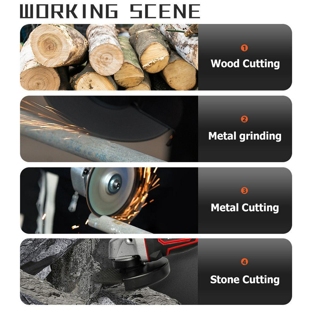 125 мм 588 В Бесщеточная электрическая угловая шлифмашина с 1/2 шт. батареей 22980 мАч Перезаряжаемый аккумуляторный шлифовальный инструмент для 18 В батареи