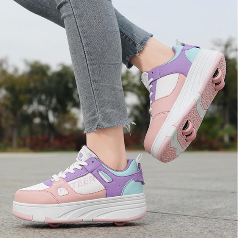 2025 the Latest Girls' Roller Skates Outdoor Breathable Wear-resistant Four-wheel Wheel Shoes Student Roller Skates