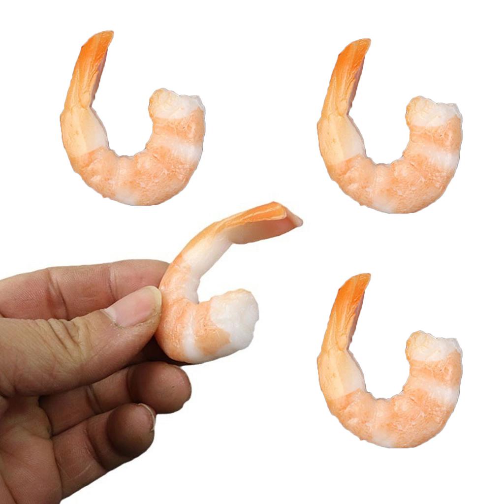 4PCS/Pack Artificial Shrimp Pvc Simulated Food Simulated Food Shrimp Shrimp Model Decoration Display Shooting Props
