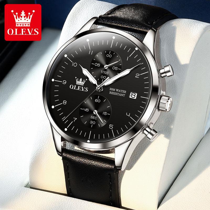 OLEVS 2880 Mens Wristwatch Original High Quality Chronograph Waterproof Luminous Date Quartz Watches For Men