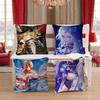 G-Genshin Impact Cartoon Animation Cushion Cover Pillow Cover Decor Pillowcase Printed Cushion Case For Couch