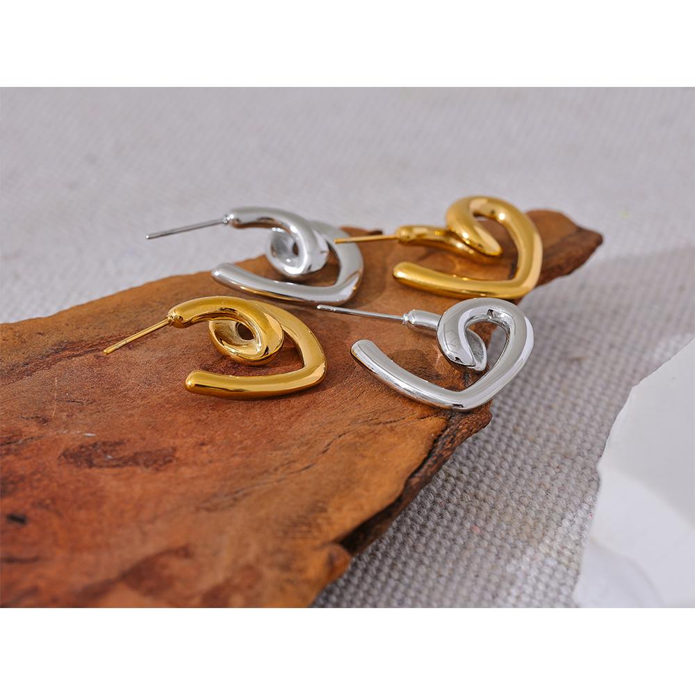 Eetit Минималистичные серьги-обнимашки в форме сердца из нержавеющей стали, устойчивые к ржавчине, с покрытием 18 К, модные повседневные ювелирные изделия, бижутерия, женские аксессуары