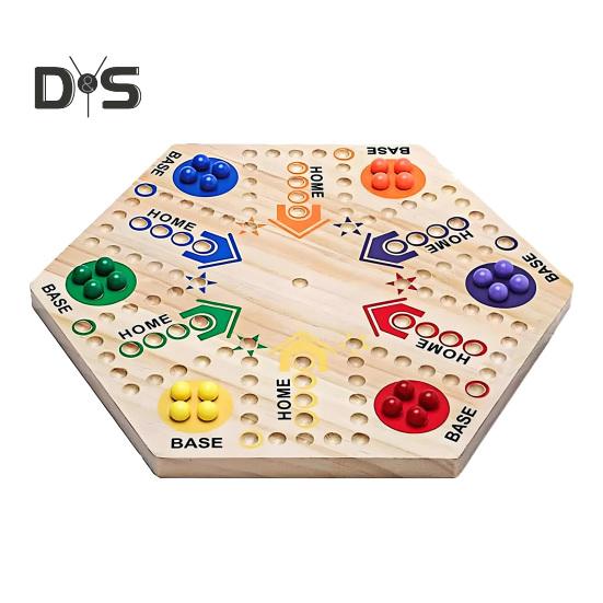 Двусторонняя летающая шахматная игра с мраморными кубиками для 4-6 игроков. Интерактивная летающая деревянная настольная игра для детей и взрослых. Развивающая игрушка.