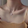 Look With Stunning Imitation Platinum Necklace Any Occasion Simple And Exquisite Style Alloy Female Exquisite Necklace, Silver
