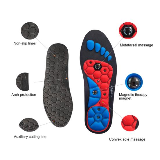 1 пара магнитных стелек, гелевые акупрессурные вставки для стоп с магнитами, ортопедическая арка