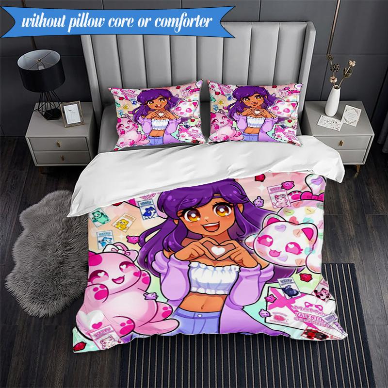 Purple Powerhouse 3pcs K-pop music group Bedding set,Ideal for Bedroom, Dormitory,Including Duvet Cover And 2pcs Pillowcases,Fan gifts