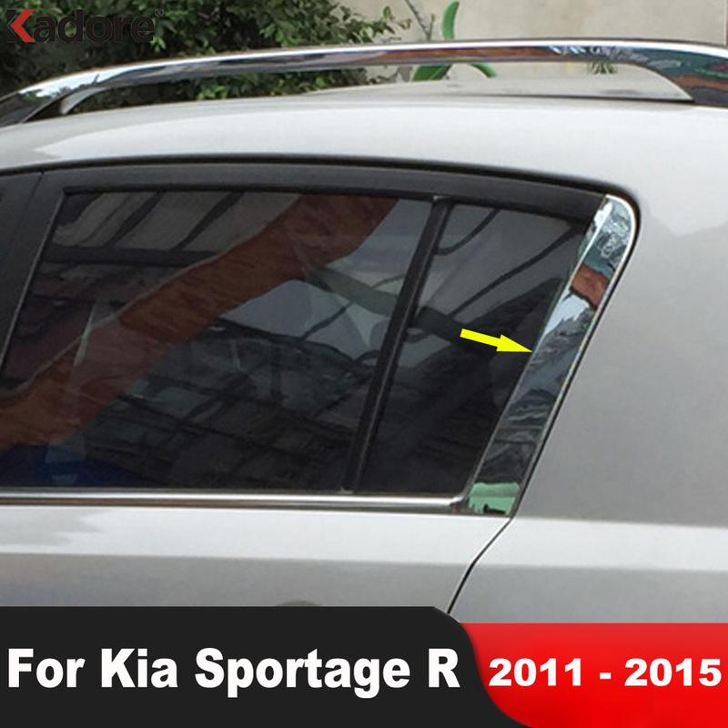 Для Kia Sportage R 2011 2012 2013 2014 2015 Хромированная Накладка на заднюю стойку кузова (С-стойку) автомобиля, Декоративная молдинг-накладка, Элемент отделки экстерьера автомобиля