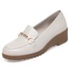 Spring Summer Women Loafers Flat Shoes Height Increasing Black Footwear Slip-on Moccasins Casual Wedge Soft Leather Shoes
