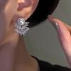 111 Silver Needle Light Luxury Super Flash Leaf Pearl Stud Earrings Women's Niche Premium Sense Exquisite Sweet Temperament Earrings