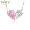 Модный темпераментный комплект ювелирных украшений Love с розовым цирконием, серьги в форме сердца, ожерелье, дизайнерский смысл, свет высокого уровня, роскошный подарок