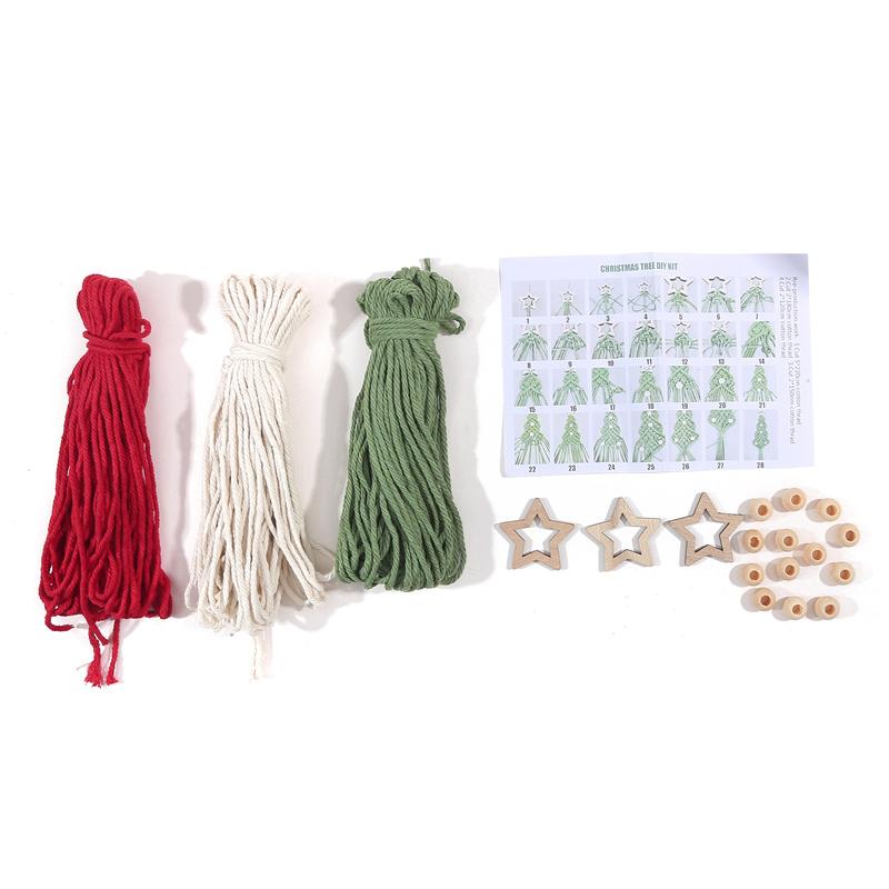 3PCS/Set Christmas Tree DIY Kits Woven Macrame Christmas Tree Set Wall Hangings Decor For Home Wall Hanging Ornament