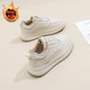 Зимние бархатные маленькие белые туфли 2024 года, новая корейская версия, женские студенческие спортивные туфли на платформе, повседневная обувь WS1505