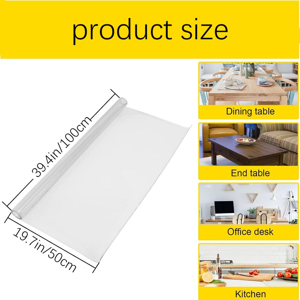 New PVC Transparent Tablecloth Soft Glass Table Mat Heat-resistant Waterproof Table Cover Pad Kitchen Oil-Proof Table Mat