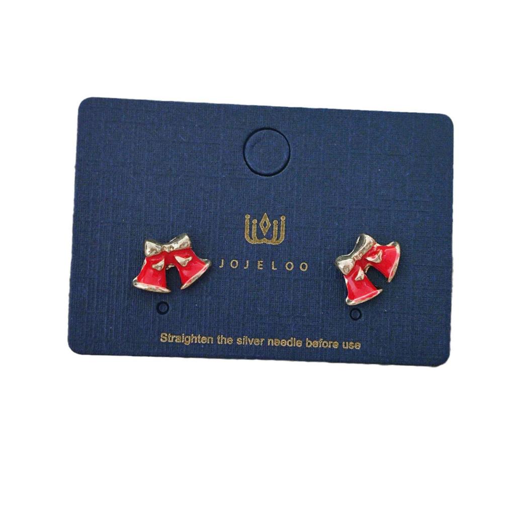 Gold-Plated Copper Christmas Stud Earrings: Snowman, Socks, and Reindeer Design