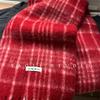 Red Plaid High End Brushed Scarf for Women Autumn and Winter Warm and Cold Proof Scarf Korean