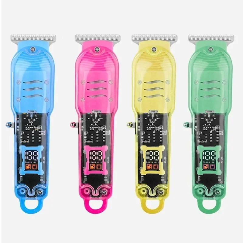 Hair Cut Machine Rechargeable Hair Clippers Transparent Professional Clippers Electric Hair Trimmers Shaver for Men