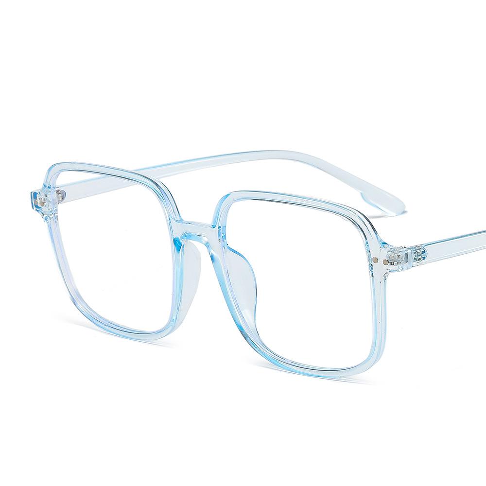 Retro Square, Black Thick Frame Glasses, Female Big Face, Thin And Plain Artifact, Myopia Glasses Frame.