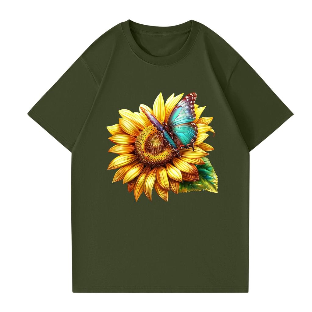 Женская модная повседневная футболка с круглым вырезом и короткими рукавами