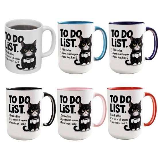 Кружка-список дел кота Керамическая чайная чашка с юмористическим списком