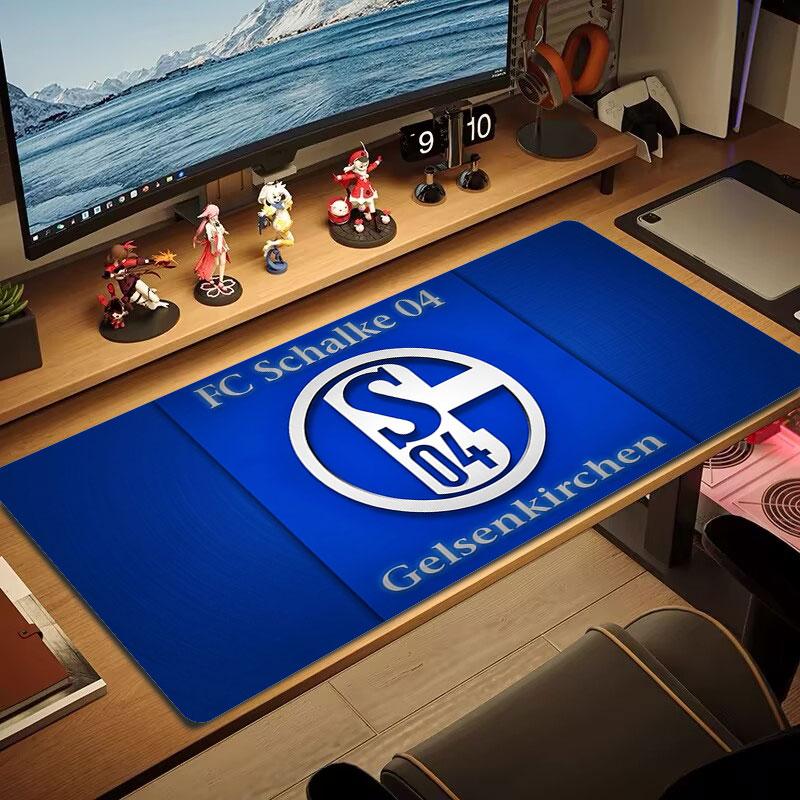 FC Schalke 04 Большой Коврик для Мыши Большой Игровой Коврик для Стола Нескользящий Коврик для Ноутбука Планшета Большой Коврик для Мыши XXL Коврик Мини-ПК Игровой Коврик с Заблокированным Краем