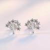 Серьги-пусеты в виде рождественской елки из циркония в корейском стиле - Элегантный дизайн 'Счастливое дерево' для Нового года