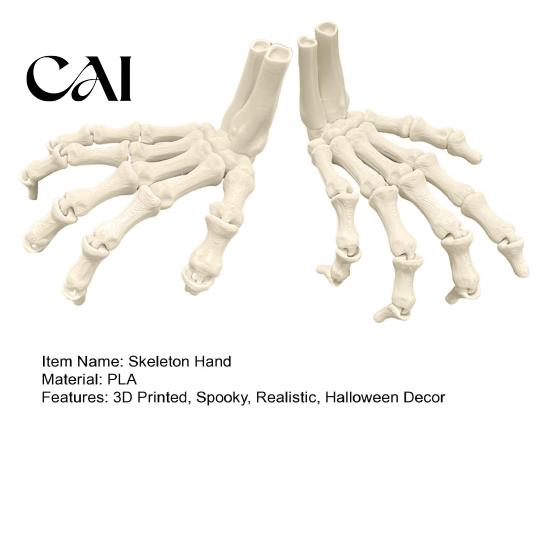 Festive Scary Home Decor Halloween Skeleton Hands, 3D Printed Hand Bones Model, Realistic Creative Holiday Atmosphere Spooky Bone Claw Prop for Party