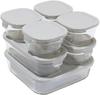 Iwaki Glass Storage Set of Pack Web-exclusive Color Heat-Resistant Containers, Gray, 7, & Microwave, FC-PRN-7GY