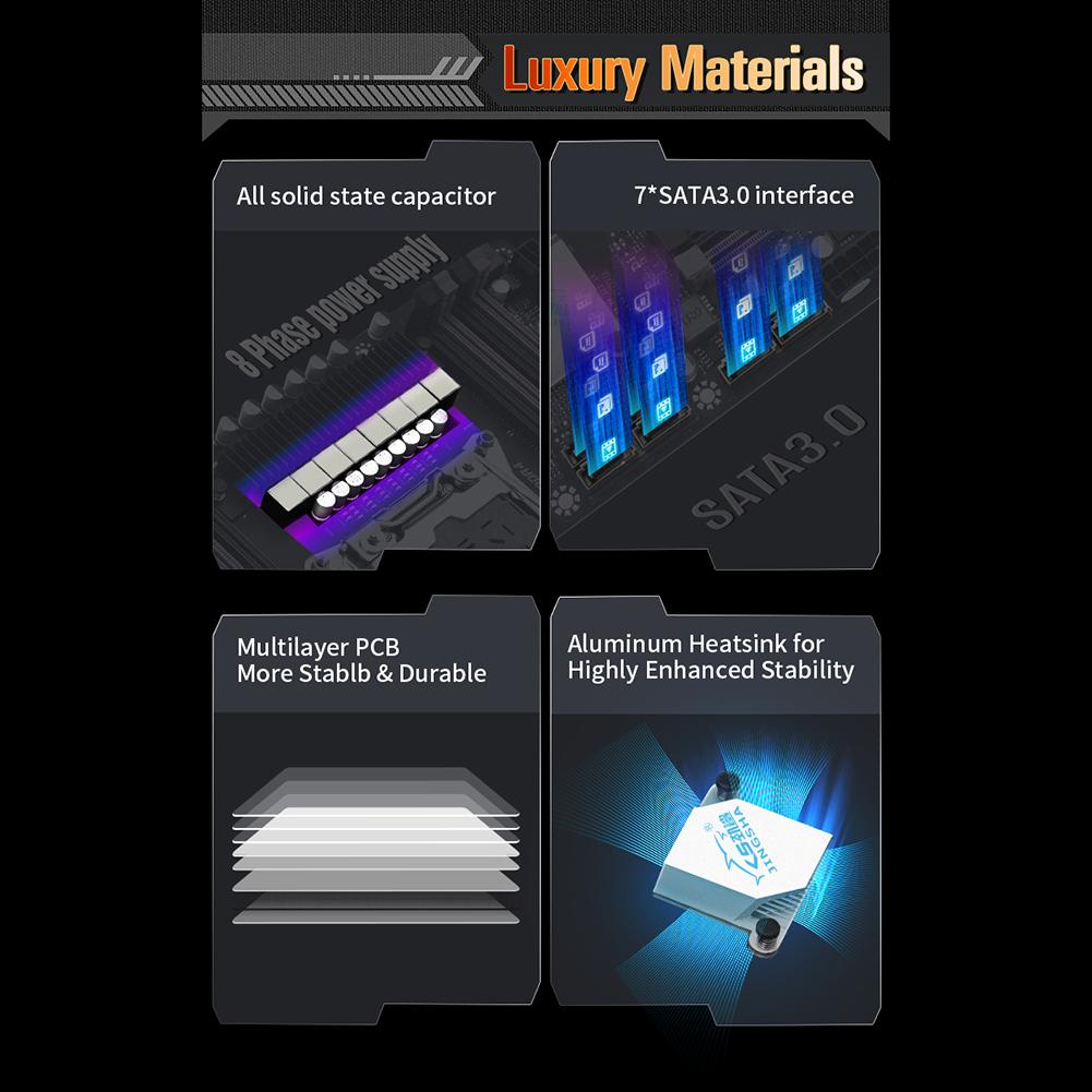 # Материнская плата компьютера X99E MAX LGA2011-3 8*DDR4 NVME/SATA M.2 RJ45 PCIE3.0 X16/