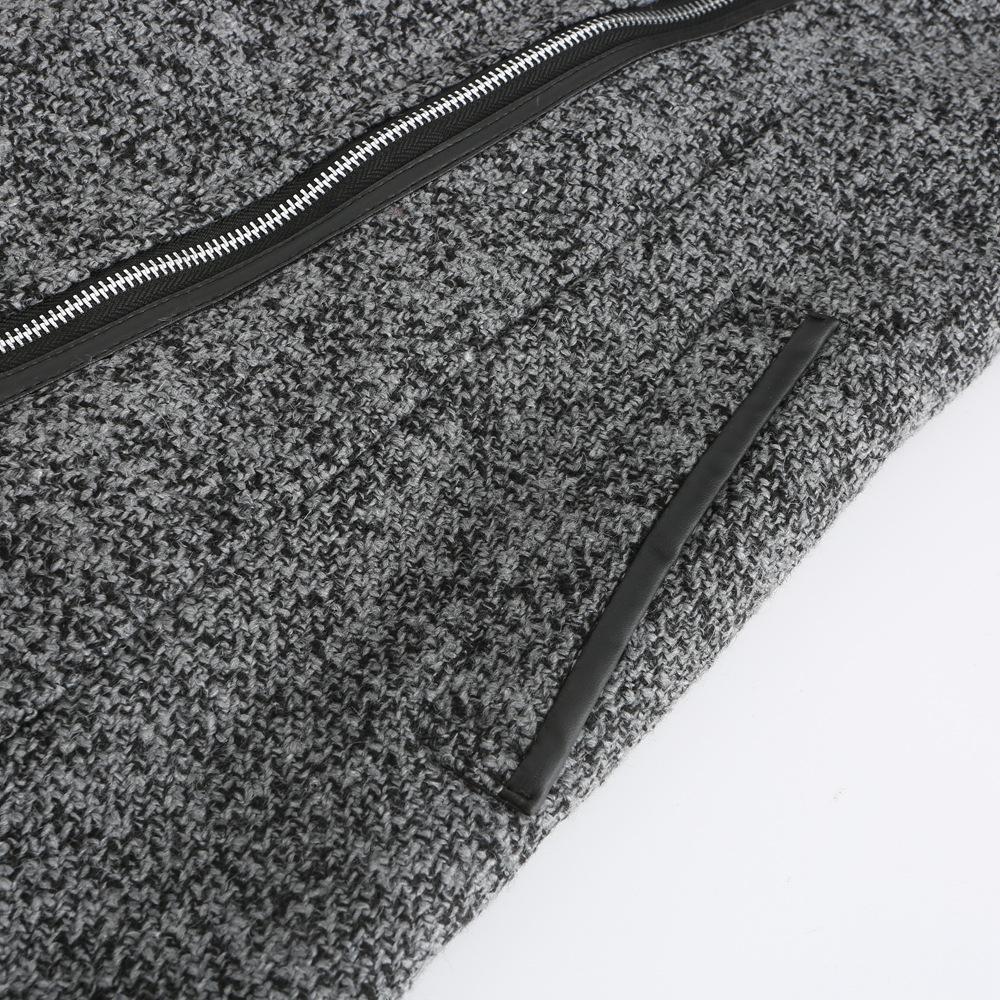 Women's Fall Winter Hooded Wool Solid Color Long Sleeve Chic Warm Coat S-3XL