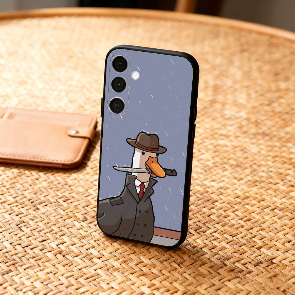 Funny D-Duck D-Daily Phone Case For Samsung A73,72,71,A52,51,40,41,A22,A32,31,A13, Soft Black Shell