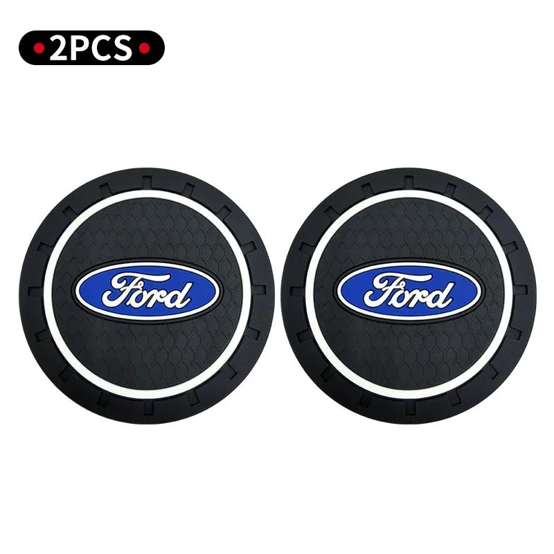 2025 New Car Coaster Water Cup Bottle Holder Anti-slip Pad Mat For Ford Ecosport Edge Figo Flex Focus Fusion Fiesta Accessories