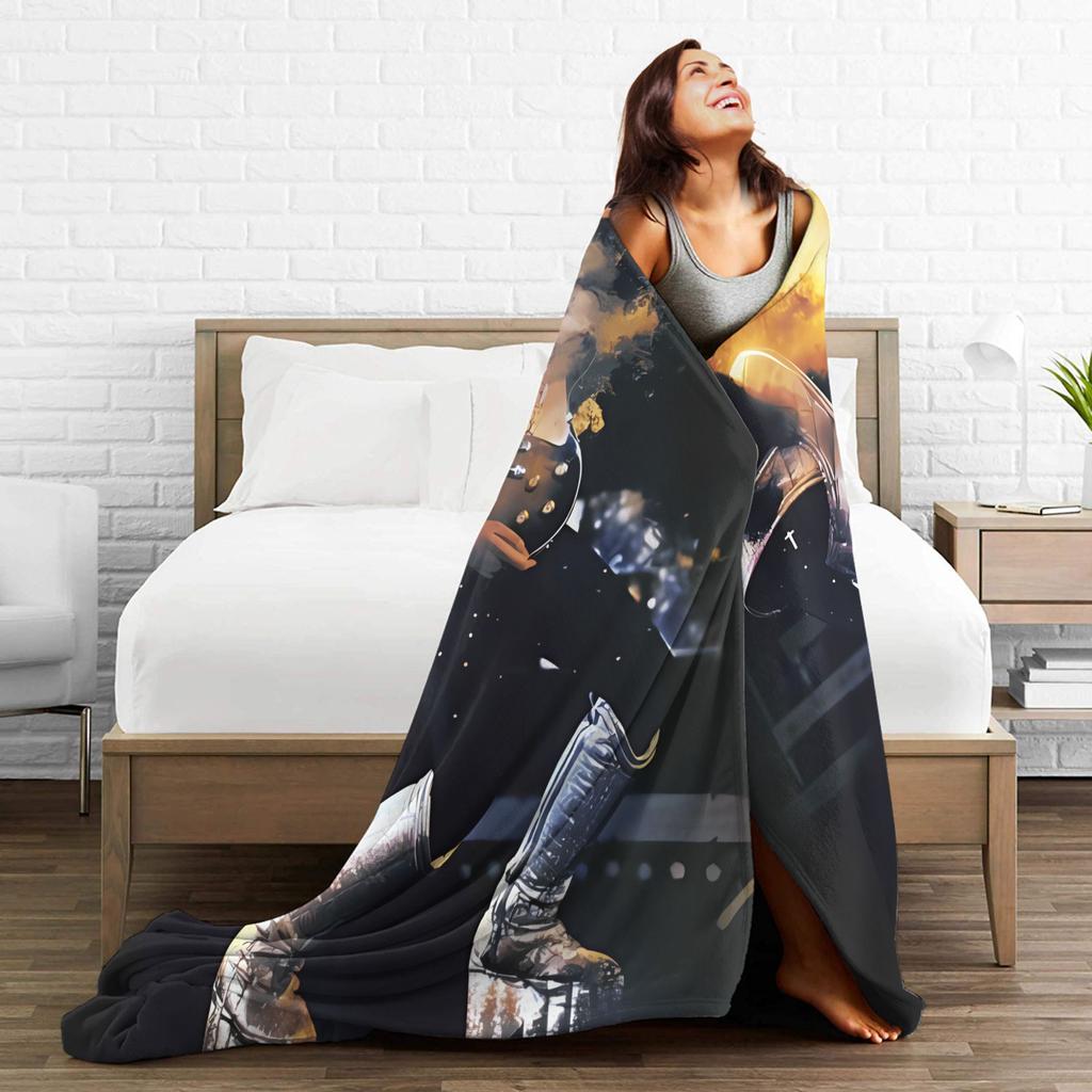 Ace Frehley Plush Blanket Boy Girl Flannel Throw Blanket For Couch Chair Soft Custom Quality Bedspread Birthday Present