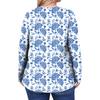 Women's Plus Size Fashion Printed Casual Pleated Round Neck Long Sleeve Top