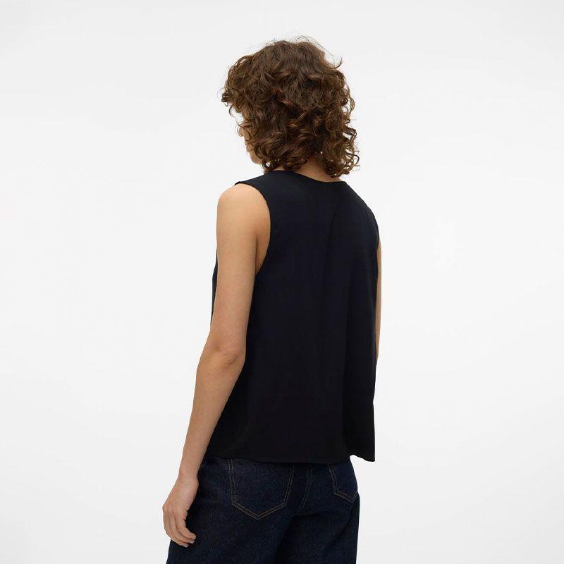 Черный топ без рукавов с v-образным вырезом Женский VERO MODA