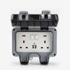 Водонепроницаемый настенный выключатель с розеткой, пылезащищенный USB-порт, уличная розетка с выключателем, вилка UK со световым индикатором, электрическая розетка
