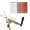 Professional Knife Sharpener Rotating Flip Design Fixed Angle Knife Adjustable Knife Sharpening Kit with 10 Wet Stones for Fine Grinding and Cleaning