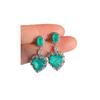 Серьги Love Paraiba Знаменитые серьги с имитацией изумруда и микробриллиантами из циркона