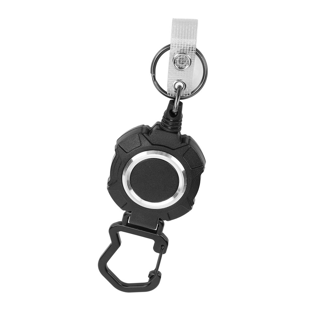 Retractable Keychain Prevent Theft 1mm Thick Stainless Steel Wire Carabiner ID Badge Holder for Outdoor Hiking Travel