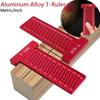 1 шт., столярный резец, метрический/дюймовый, Т-образный угольник, карманная линейка, алюминиевый сплав, линейный чертеж, разметочный калибр, измерительные инструменты