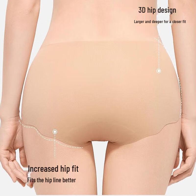 Nei Xiaoban Women's Seamless Nude-Feel Antibacterial Briefs (4-Pack)